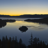 Sunrise over Emerald Bay Lake Tahoe california dawn
