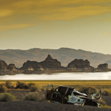 Classic car wreck Pyramid Lake amargeddon Nevada Great Basin lahonton